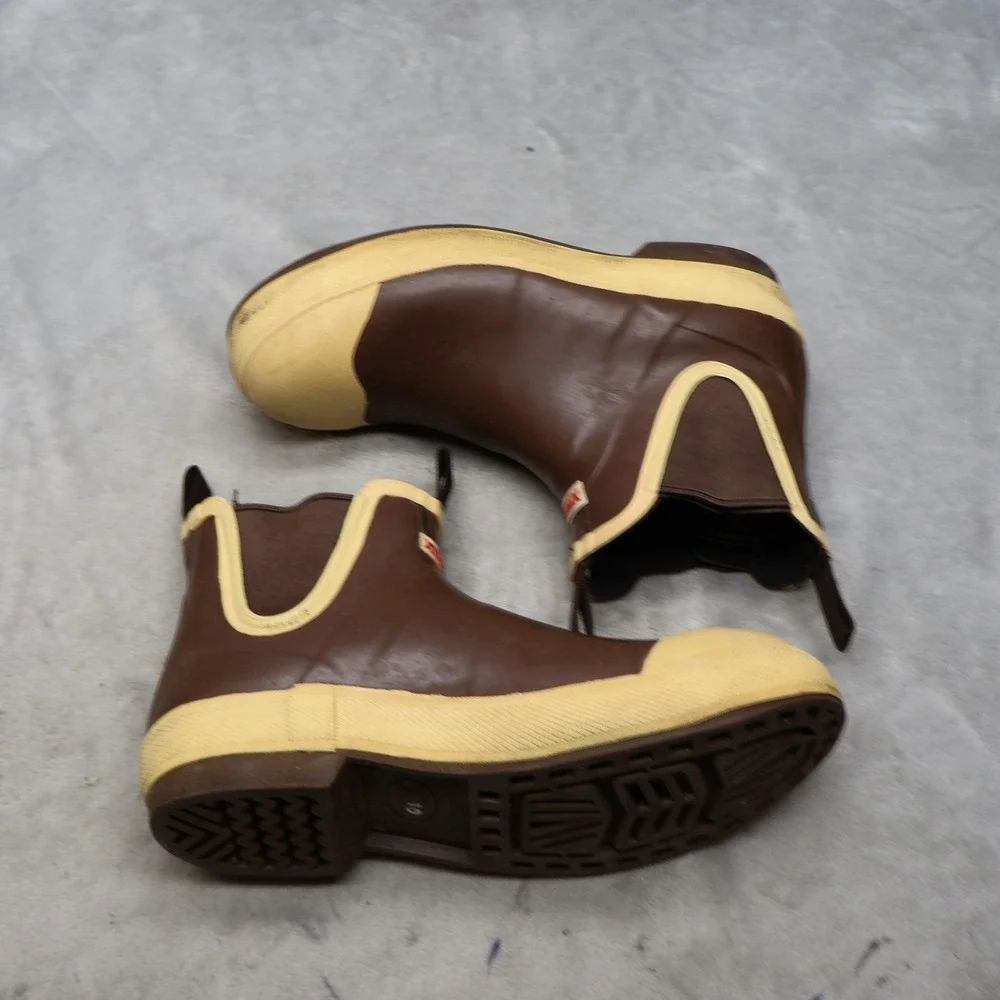 XTRATUF Mens 10 Rain Boots Brown Legacy Ankle Deck Waterproof Fishing Outdoor
